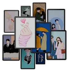 Kit de Kdrama Kpop Coreanos Doramas Com moldura 30X20cm para decoração e coleção