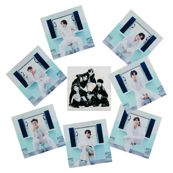 Kit de adesivos BTS - Jin, Suga, J-Hope, RM, Jimin, V e Jungkook Tamanho 30x30mm