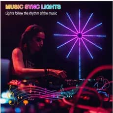 luz fogos de artifício com FITA 5050rgb inteligente bluetooth barra de luz controle app sincronização música