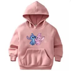 Blusa de Frio Moletom Casaco Infantil Juvenil Stitch Rosa Inverno Volta as Aulas Promoção