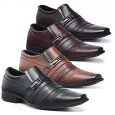 Kit Sapato Social Masculino Formal Elegante Confortável Direto Fabricante 4 Pares Dia a Dia
