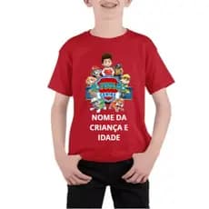 Camiseta Camisa Blusa Infantil e Juvenil Festa de Aniversário com nome e idade da Criança Estampada Patrulha Canina