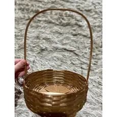 Kit C/10 Cesta De Pascoa Bambu 20 cm Lembrança Florista Aniversário Decoração Festinha Natal