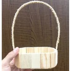 Kit C/12 Cesta de Madeira Fundo Oval - Cesta de Páscoa Presente Natal Cesta Cosméticos