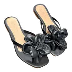 Sandália Rasteira Feminina FLOR Fuxico  Tendência Verão Envio Imediato