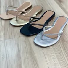 Sandália  Rasteira Chinelo de dedo Feminina cores tiras  de strass casual PROMOÇÃO