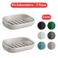 Kit Saboneteira sem tampa 2 Peças - Organizador de Acessórios Banheiro