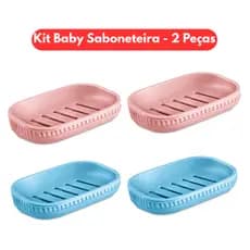 Kit Baby Saboneteira sem tampa com drenagem 2 Peças - Organizador de Acessórios Banheiro