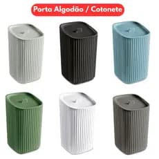 Porta Algodão / Cotonete com Tampa - Organizador para Banheiro