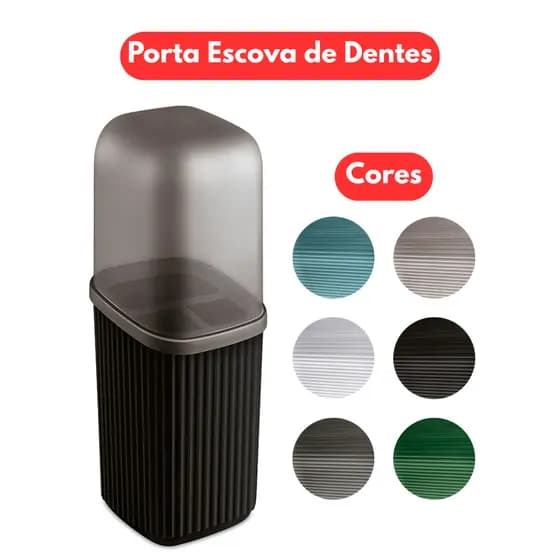 Porta Escova de Dentes com Tampa Organizador de Banheiro para Escova e Creme Dental