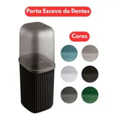 Porta Escova de Dentes com Tampa Organizador de Banheiro para Escova e Creme Dental