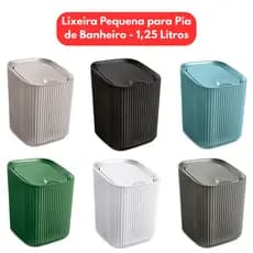 Lixeira Pequena para Pia de Banheiro 1,25 Litros - Compacta, Moderna e Prática