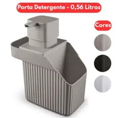 Porta Detergente 0,56L (560ml) com Dispenser + Organizador de Esponja