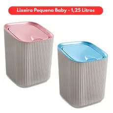 Lixeira Pequena Baby 1,25L com Tampa - Compacta, Moderna e Funcional