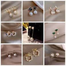 Brincos De Pérola Com Textura Alta Simples