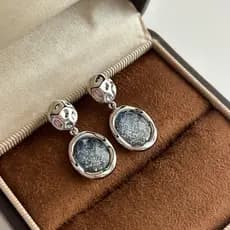 Brincos De Gota De Céu Estrelado Gradiente , Pendurados De Prata Irregulares , Joias Minimalistas E Elegantes Para Deslo