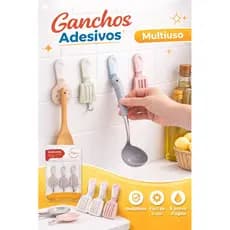 Gancho Organizador Cozinha Multiuso Suporte De Paredes Sem Furos
