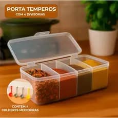 Porta Condimento Organizador Tempero Plástico a Multiuso Cozinha