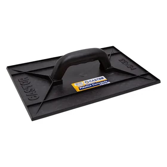 Desempenadeira plástica PVC 22x34cm Corrugada Preta - Castor