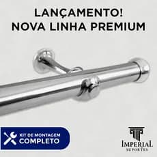 Varão De Cortina 5,00 Metros 28mm (Grosso) Cromado Emenda Exclusiva Varao Cortinas