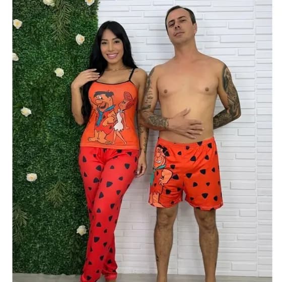 Pijama Casal Camiseta e Calça + Samba Canção Moda Masculina e Feminina Conforto e Estilo Para Dormir