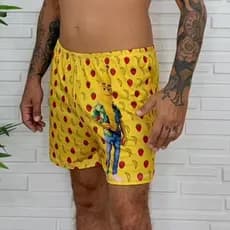 Pijama Samba Canção Estampado Novela de Frutas Moda Para Dormir Masculino Abacatudo Bananildo