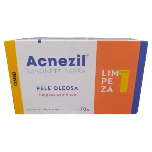 Sabonete Facial Barra Retang Acnezil Pele Oleosa 70g Cimed