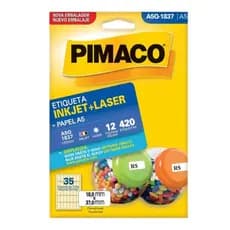 Etiqueta Adesiva Pimaco A5Q-1837 12 Folhas 18,0mmX37,0mm
