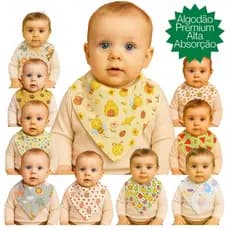 Kit 10 Babador Bebê Menina Menino Alta Absorção Crianças Dupla Camada
