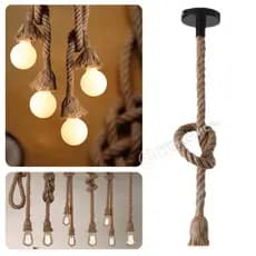 Pendente Lustre Corda Retro Vintage Rustico Entrada E27 Traz Aconchego Para Ambiente 70010001