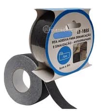Fita Adesiva Antiderrapante Ultra 5m Escada Piso Zebrada Adere Cor Preto LE1855PR