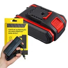 Kit Bateria 21V 1.5Ah + Fonte Bivolt 21V para Parafusadeira Recarregável KIT107