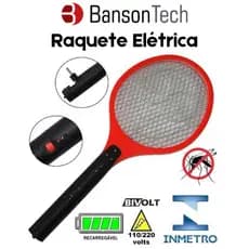 Raquete Elétrica Para Mosquitos  E Insetos- Bivolt Recarregável