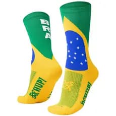 Meia HUPI Brasil Esportiva Cano Médio Ideal para Corrida e Ciclismo, Tamanho 36-42