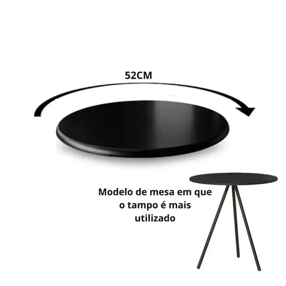 Tampo de Mesa 52cm Redondo em Madeira Mesinha de Sala Decoração Quarto