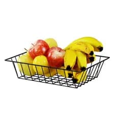 Cesto de Fruteira Aramado Kit 3 Peças Multiuso 35x29cm Preto Branco