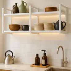 Nicho Prateleira Industrial Suspensa 120cm Tampo Madeira com Estrutura de Ferro Design Decoração Casa Sala e Cozinha