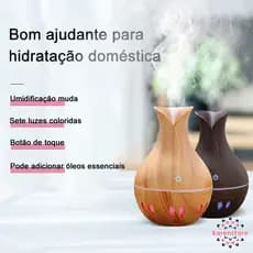 Mini Umidificador Aromatizador Vaso Ambientes USB Tipo Madeira