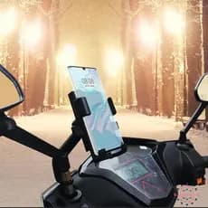 Suporte Celular GPS Com Regulador Moto Universal Fixa Retrovisor Guidom Preto Originais 2021-Envio Imediato