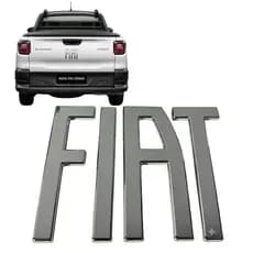 Emblema Traseiro FIAT Cromado Fiat Strada / Scudo - 20/25 13,5Cm Original Mopar