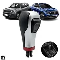 Manopla Cambio Automático Fiat Toro / Jeep Renegade - 2016 / 2025 C/ Couro