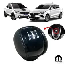 Manopla De Câmbio Original Mopar Fiat Argo / Cronos 2017 a 2024 - 5 Marcha + Ré - Preta Brilhante