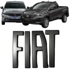 Emblema Letreiro Dianteiro Grade Fiat - Strada Argo Toro Pulse Mobi Fastback - Grafite - Cromado
