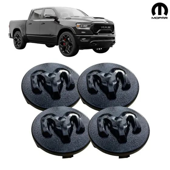 Jogo Calotas Centro de Roda Original 60mm Mopar Ram Rampage / Dodge Ram 1500 / 2500 / 3500 2019 - 2025