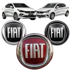 Emblema Fiat Grade Dianteira Fiat Argo Cronos 17/22 100259717 12cm Vermelho - Preto - Prateado