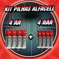 Alfacell 4AAA Palito + 4AA Normal ou Escolha sua Quantidade