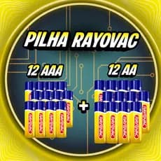 Rayovac 12 AA Normal + 12 AAA Palito ou Escolha sua Quantidade