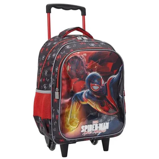 Mochila Rodinhas Pequena Creche Escolar Homem-Aranha Miles Morales Xeryus 13361
