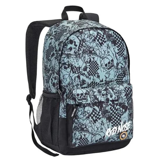 Mochila Costas Red Nose Masculina Casual Cinza Caveira Escolar