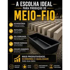 Forma Plastica  para Fabricar Meio Fio 80x25 Cm Molde Concreto Reutilizavel